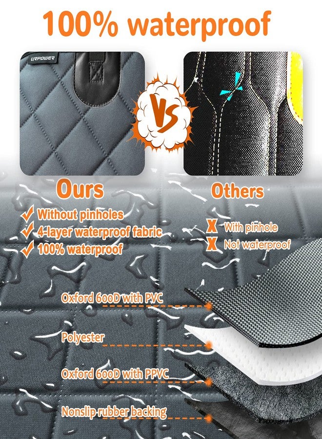 UR باور غطاء مقعد أمامي للكلاب من URPOWER للسيارات، مقاوم للماء بنسبة 100%، مانع للانزلاق، واقي مقعد السيارة للحيوانات الأليفة، أغطية مقاعد مبطنة ومتينة للكلاب للسيارات والشاحنات وسيارات الدفع الرباعي - Image 4